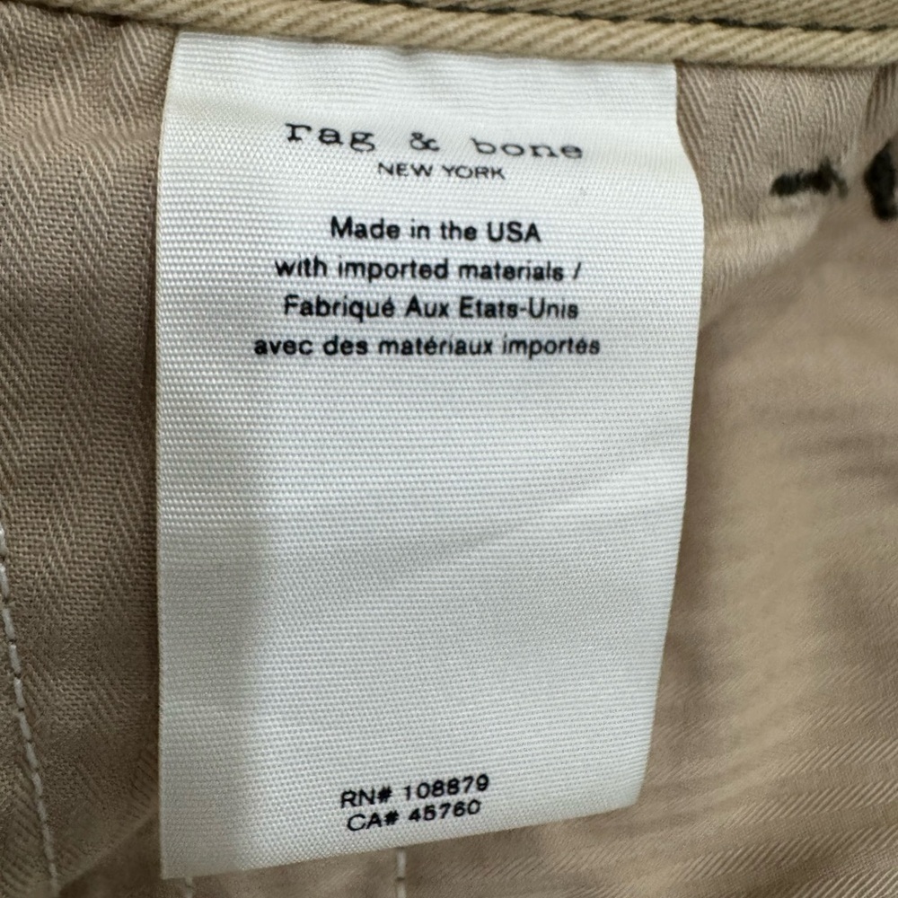 Rag & Bone Men’s Army Green Mid rise Slim Relaxed Pants Size 30 Waist - Picture 9 of 13
